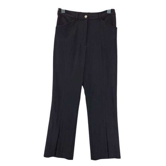 Jonathan Simkhai Dress Pants Womens 4 Ivy Slit Front Black Crpped High Rise Luxe
